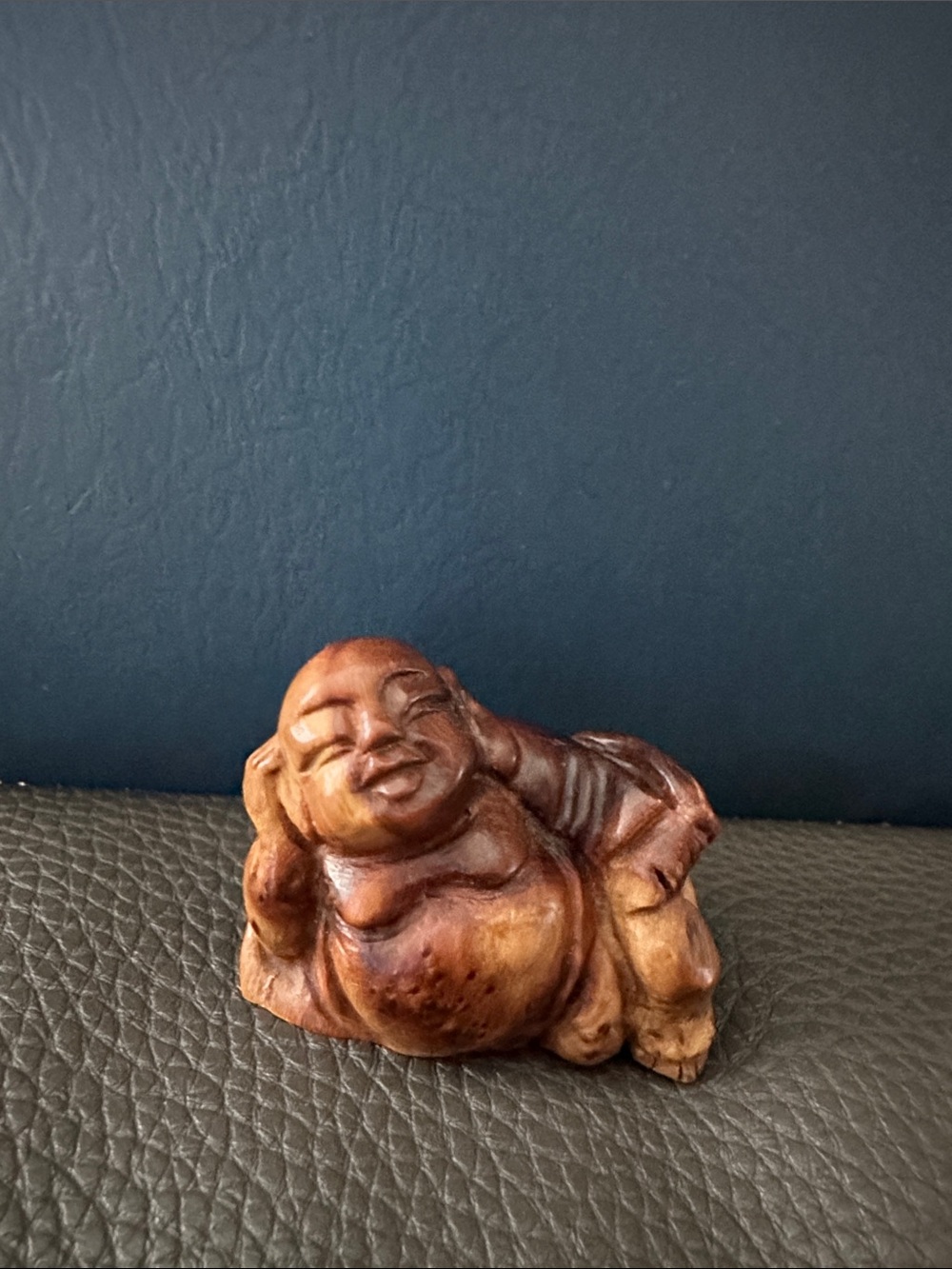 Rare Vintage Hand Carved Wooden Buddha